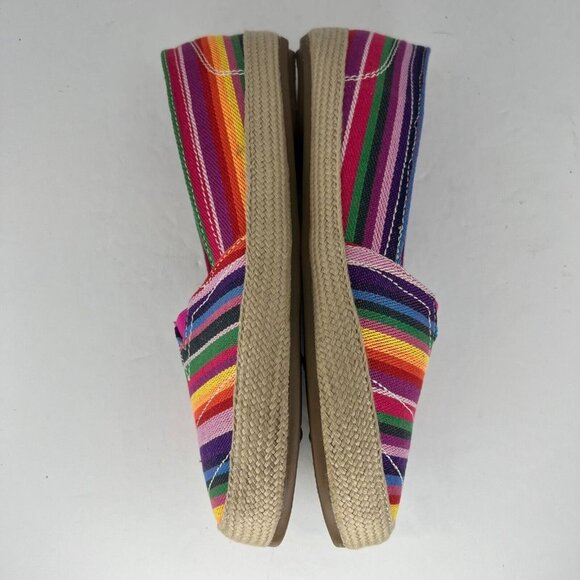 Maui Island Womens Tiki Multicolor Canvas Color Striped Size 7M Slip On Shoes - Picture 7 of 10